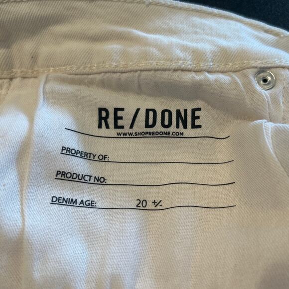 NWT RE/DONE 70s Ultra High Rise Stove Pipe Jeans – White, Size 32 (33” Inseam) - Picture 6 of 11